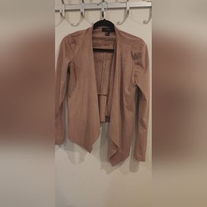 Dusty rose faux Suede lapel jacket